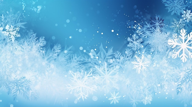 Premium Photo | Blue Christmas winter background with white snowflake ...