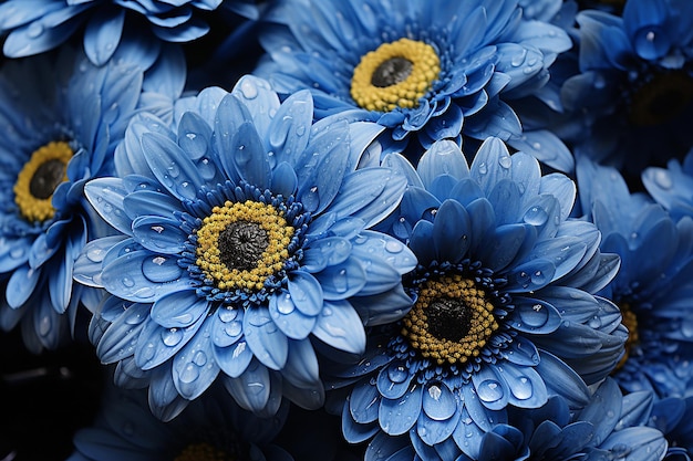 Photo blue chrysanthemums daisy flower