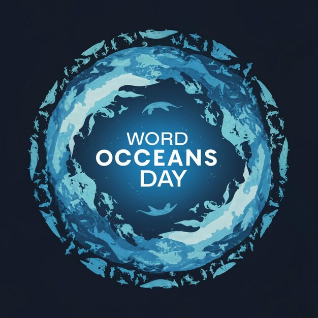 a blue circle with the word ocean written on it