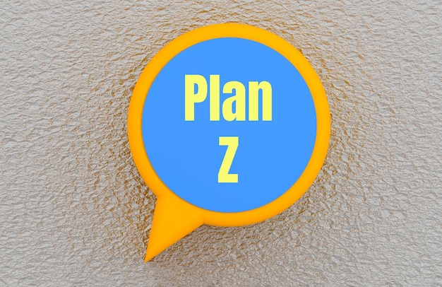 A blue circle with the word plan z on it