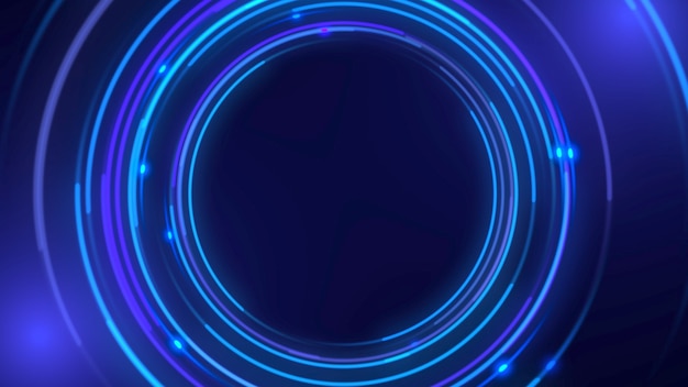 Blue circles pattern, abstract background. Elegant and luxury dynamic neon style for business, 3D illustration