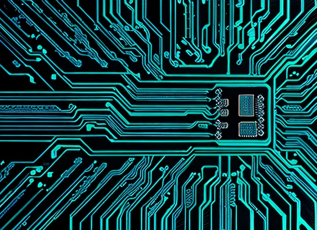 Blue circuit board background