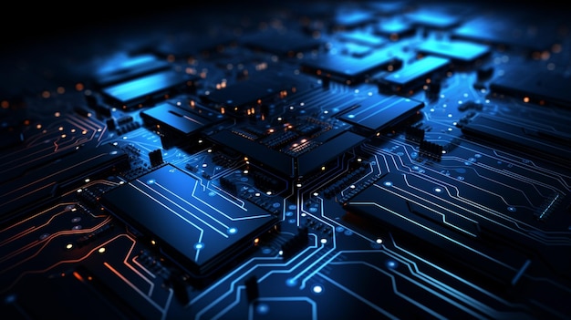 blue Circuit Board technology background