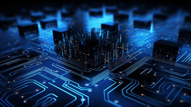 blue Circuit Board technology background