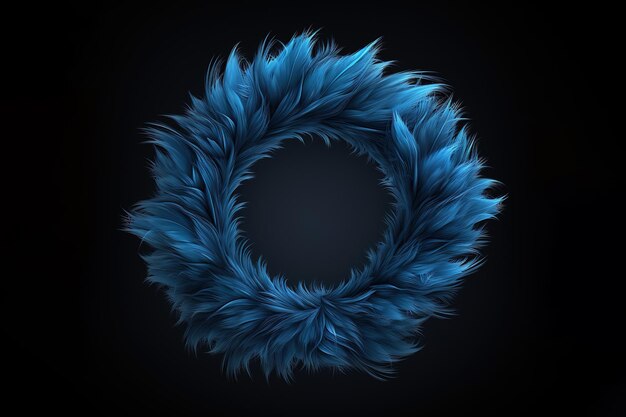 A blue circular wreath fur generative ai