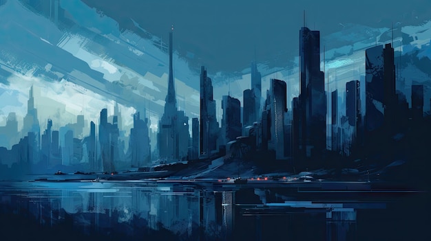 Blue Cityscape at Scale 4