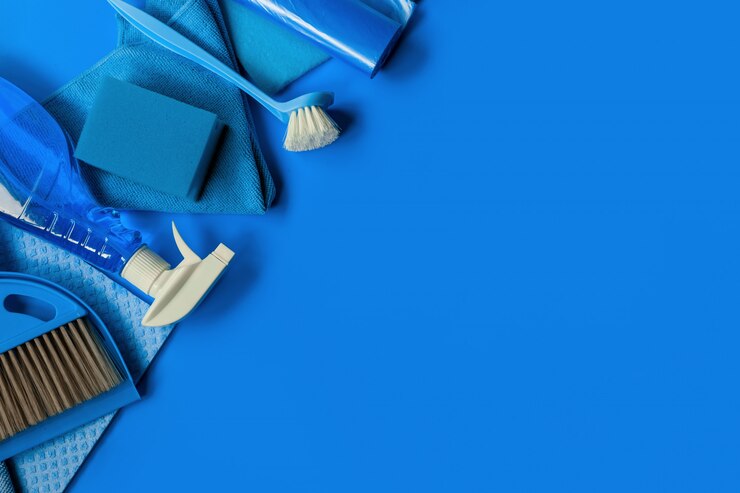 ハウスキーピング用のブルークリーニングキット。