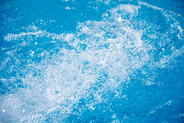 Blue clear fresh water in jacuzzi