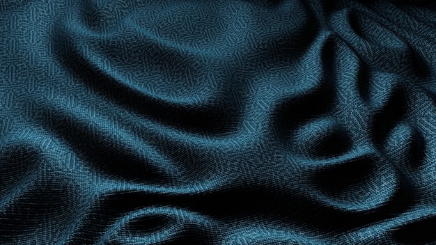 Blue cloth fabric waves background texture.