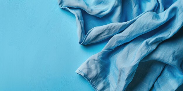 Photo a blue cloth placed on a blue surface suitable for textile backgrounds or product photography