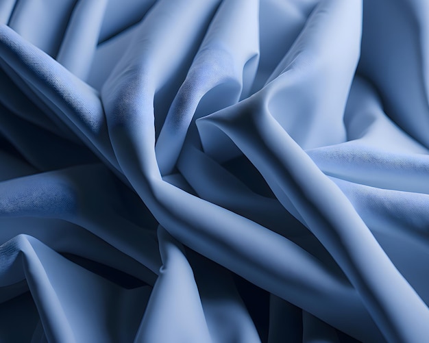 A blue cloth that is folded in a pile