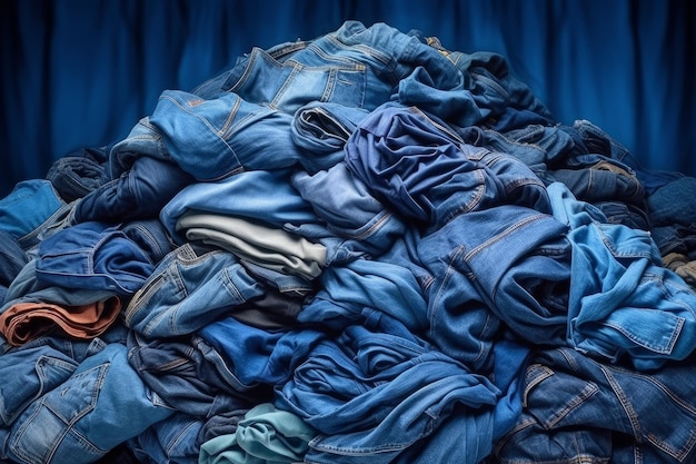 Blue clothes recycling tag Generate Ai