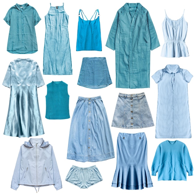 Blue clothing isolated