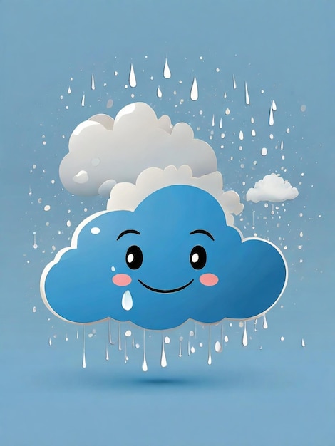 Photo a blue cloud with rain drops on it