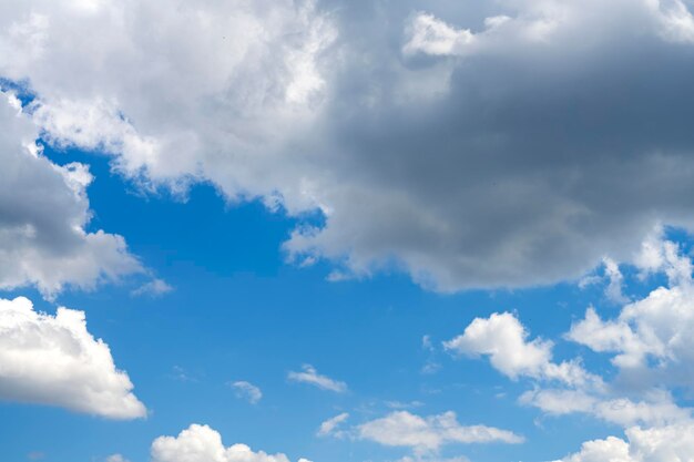 Blue cloudy sky. sunny day. clouds in the sunny sky