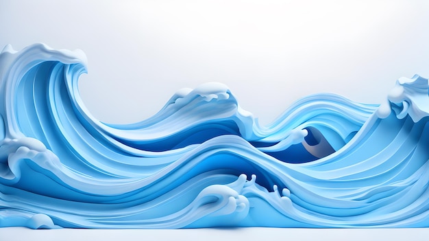 blue color 3d sea wave water landscape background wallpaper