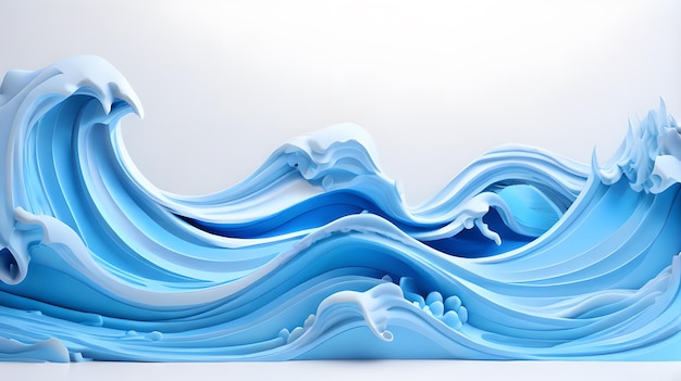 blue color 3d sea wave water landscape background wallpaper