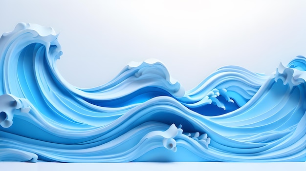 blue color 3d sea wave water landscape background wallpaper