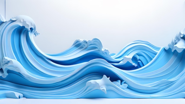 blue color 3d sea wave water landscape background wallpaper