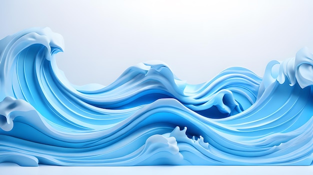 파란색 3D 바다 파도 물 풍경 배경 벽지