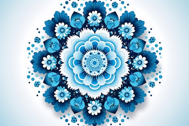 Blue color mandala background design