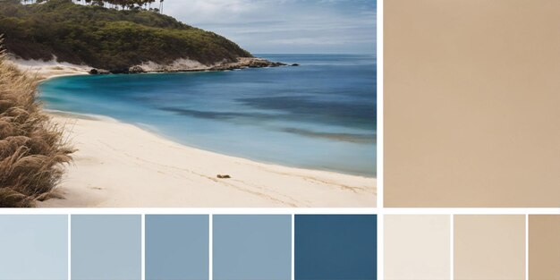 Foto palette di colori blu per la spiaggia