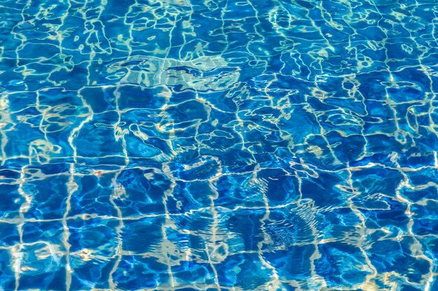 Blue color water in swimming pool rippled background