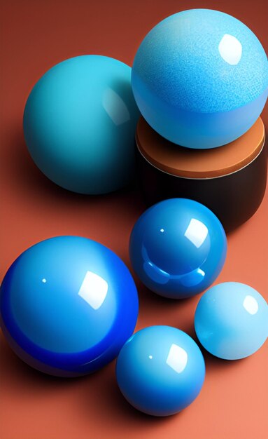 blue colored spheres