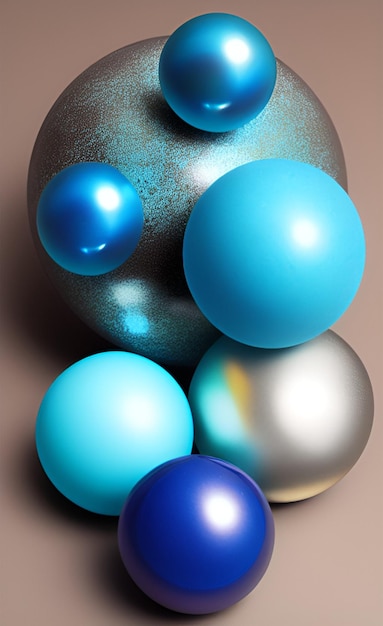 blue colored spheres