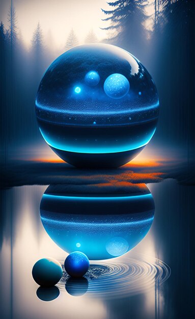 Blue colored spheres