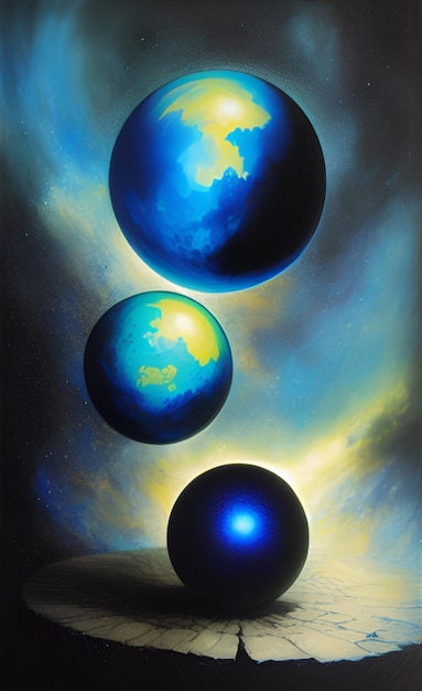 blue colored spheres