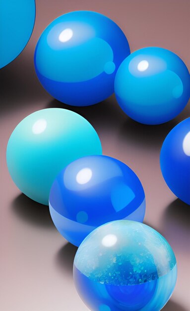 Blue colored spheres