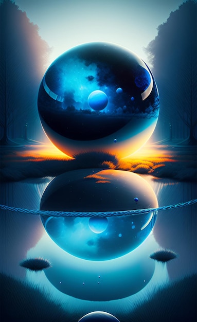 Blue colored spheres