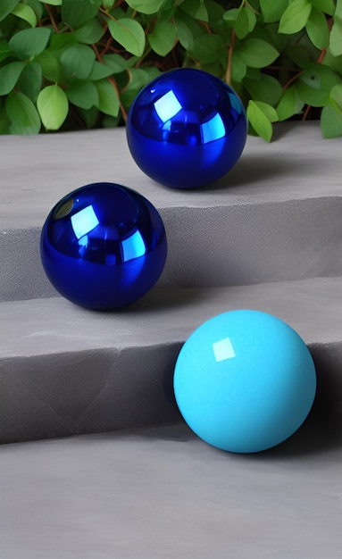 blue colored spheres