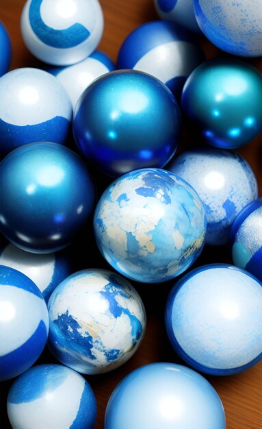 blue colored spheres