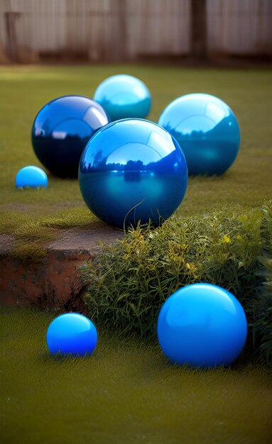 blue colored spheres