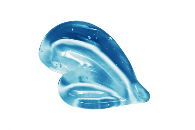 Blue colored transparent gel sample isolated