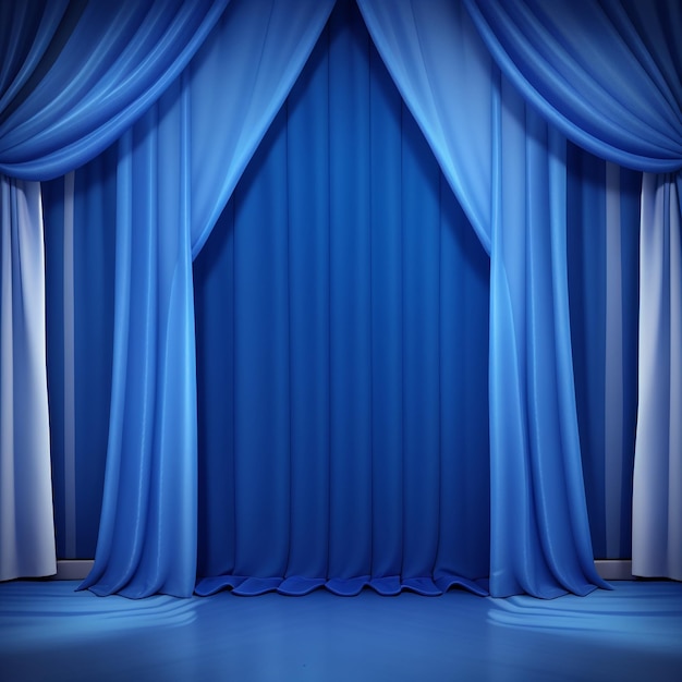 Blue colour curtain background