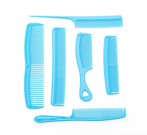 blue comb on white