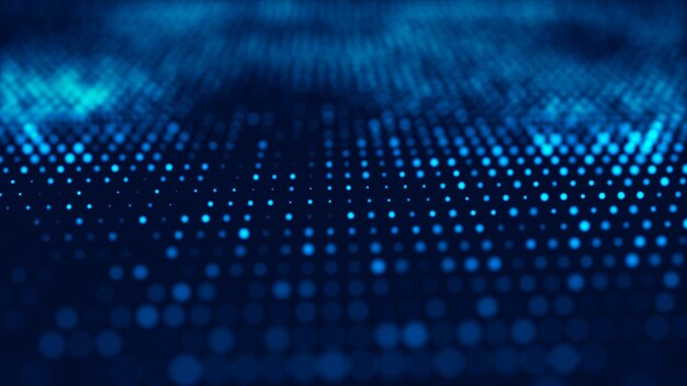Blue computer technology background Big data visualization Technology landscape 3d rendering