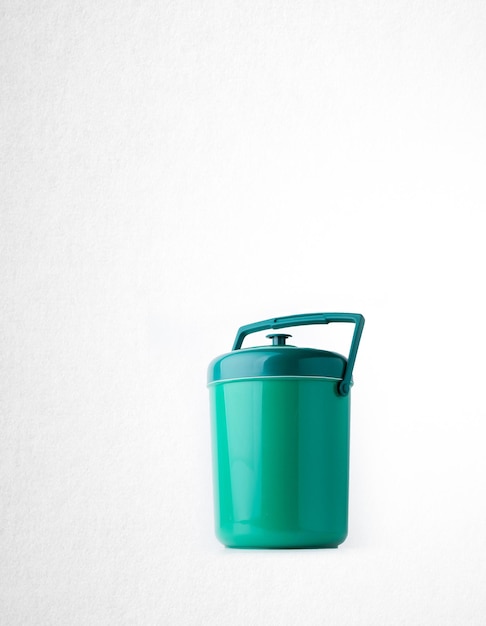 blue container against white background