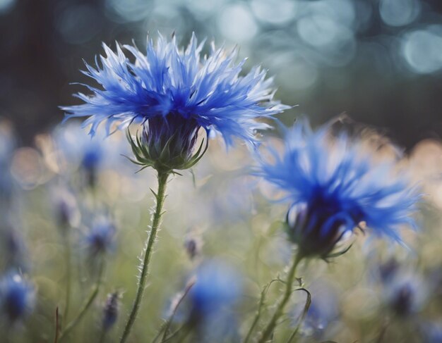 Foto un fiore di mais blu