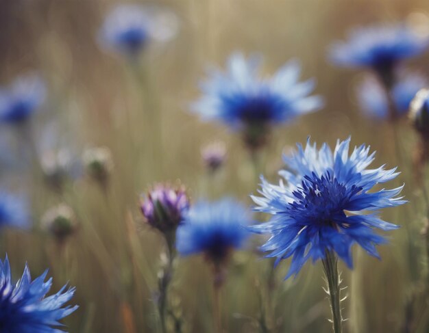 Photo blue cornflowers