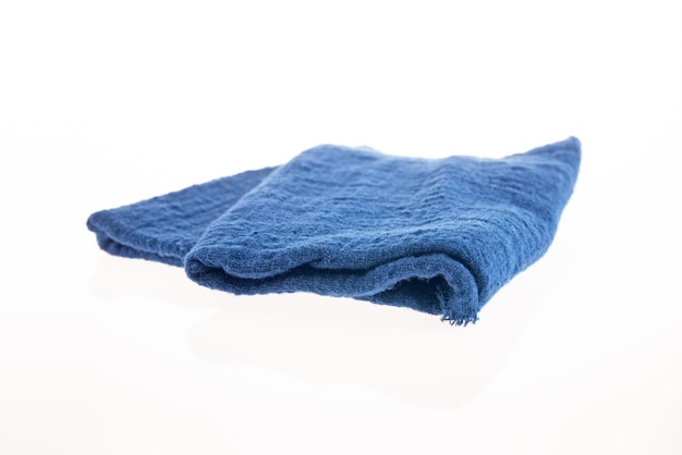 Blue cotton napkins, isolated on a white background