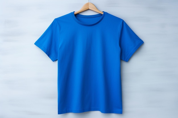 Blue cotton tshirt isolated on white background Blank blue tshirt on light background Tshirt