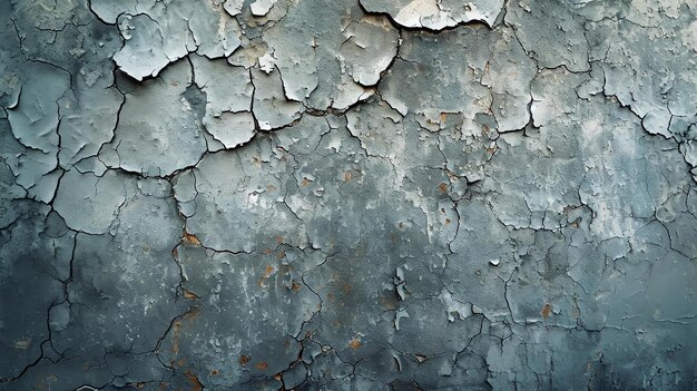 Blue cracked concrete wall texture Weathered and aged surface with peeling paint Grunge background for design