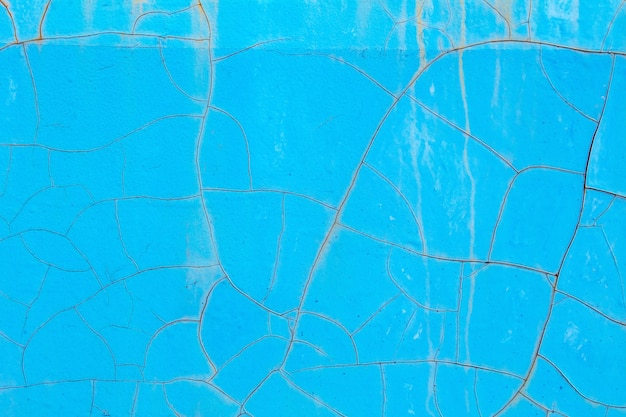 Blue cracked painted metal texture