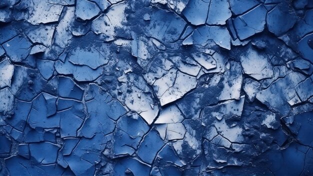 A blue cracked wall