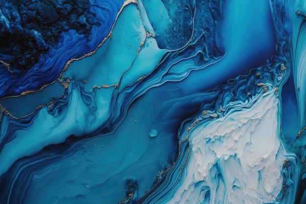 Синий творческий абстрактный ручная роспись дизайн обои фон мраморная текстура