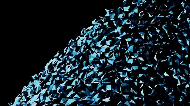 blue crystal abstract background v4